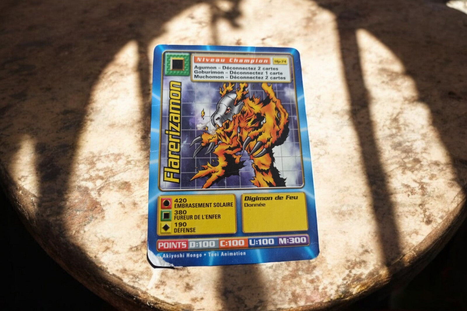 Carte Digimon Flarerizamon vintage, Niveau Champion, édition rare, jeu TCG