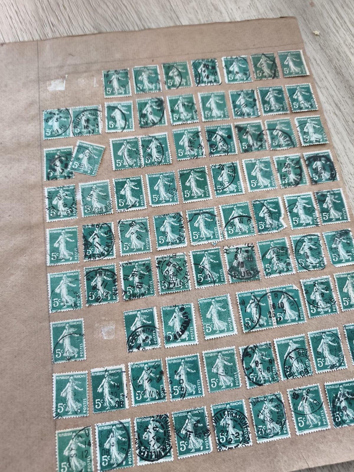 Gros lot timbres anciens Marianne 5c vert oblitérés étude philatélie France