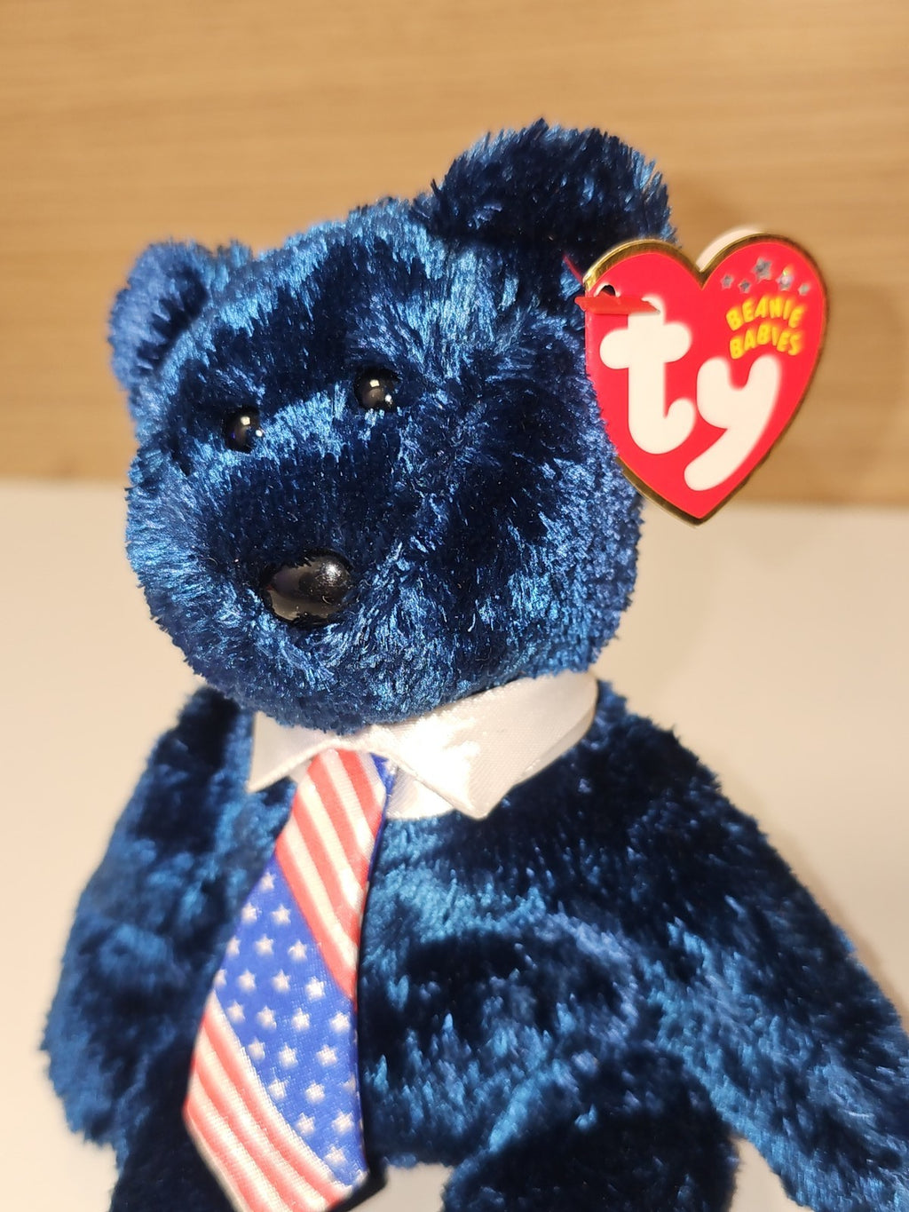 TY Beanie Babies Pops Bear USA 2001 MWMT peluche d'occasion propre étiquette