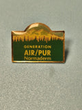Pin's vintage GENERATION AIR PUR Normaderm vert doré montagne collection