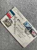 Lettre ancienne affranchie timbres USA cachet avion mail philatélie St-Raphaël