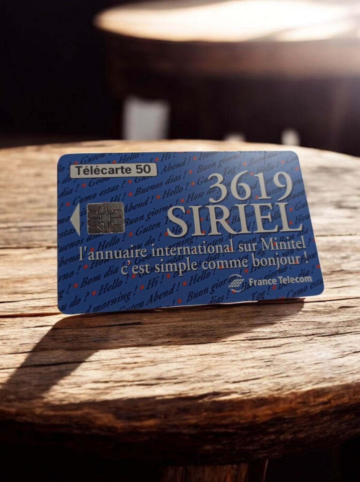 Télécarte France Telecom 3619 SIRIEL vintage 50 unités bleu rétro collection