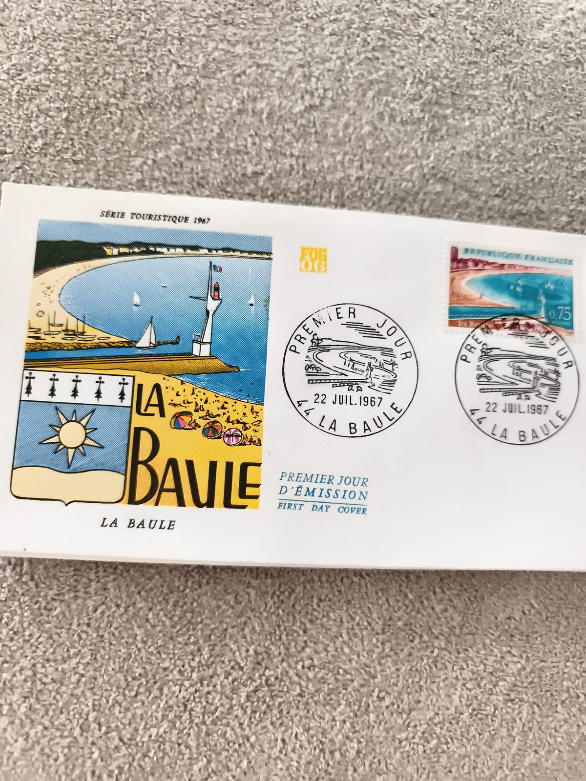 Lettre FDC La Baule 1967 premier jour série touristique philatélie ancienne