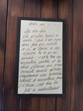Lettre manuscrite 1918 encadrée – Correspondance intime guerre – Mémoire écrite