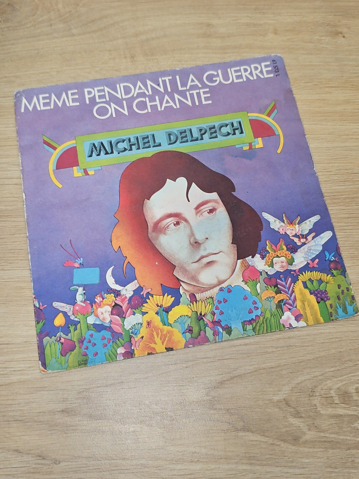 Vintage 45 tours ancien disque vinyle Michel Delpech rétro collection musique