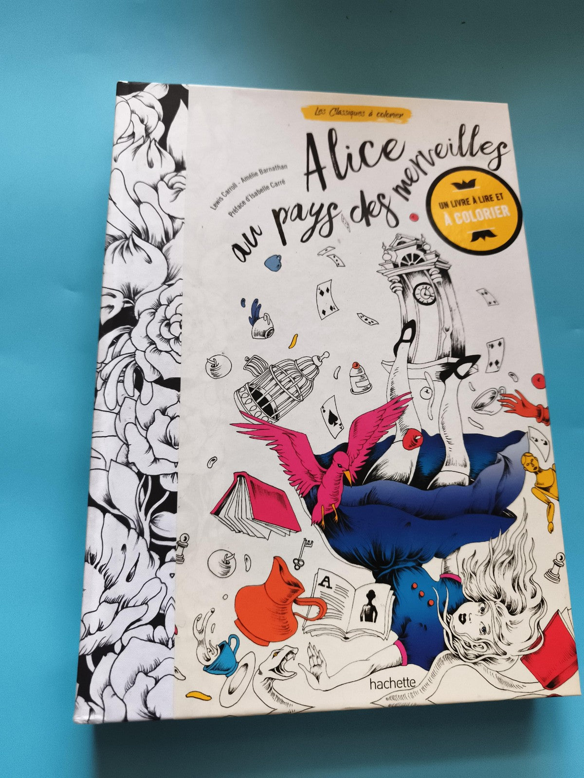 Livre Alice au pays des merveilles Hachette à colorier illustré