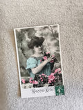 Carte postale ancienne CPA Bonne Fête femme fleurs colorisée début XXe