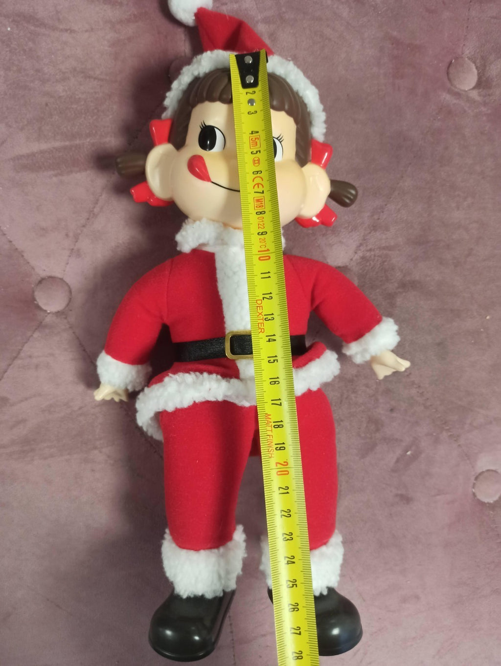 Poupée Peko-Chan vintage vinyle souple costume Noël Japon figurine