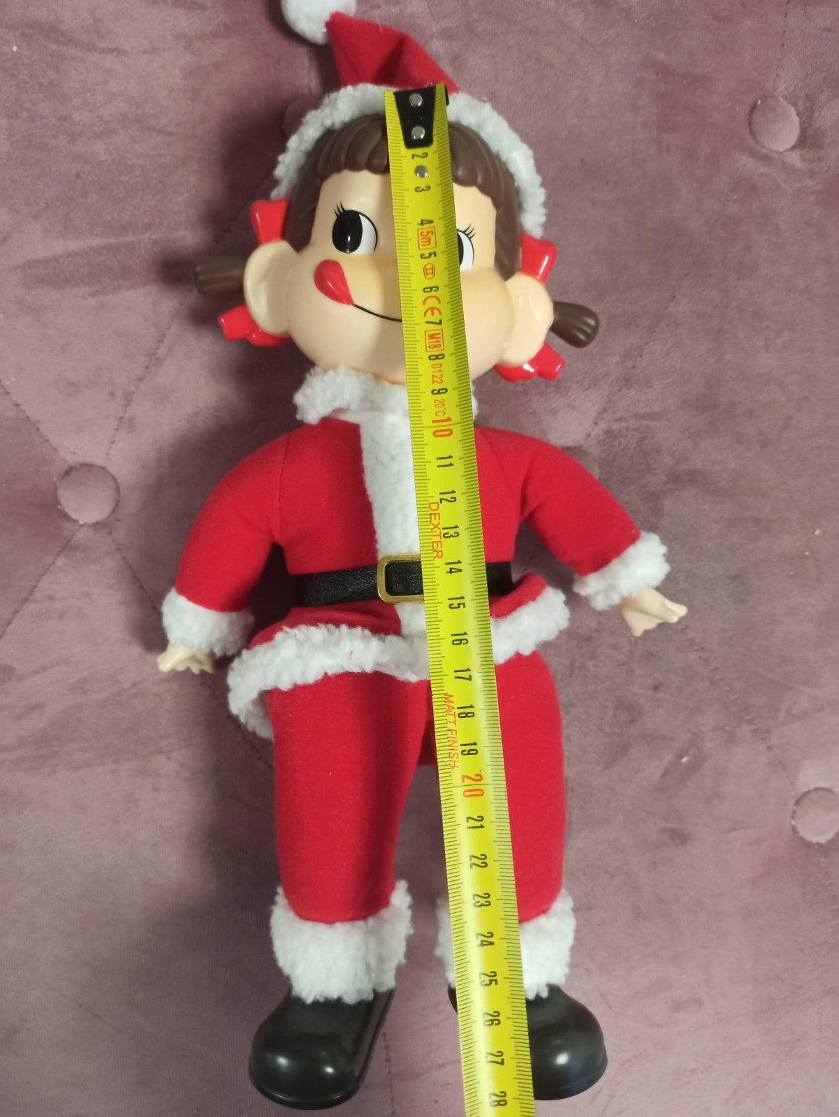 Poupée Peko-Chan vintage vinyle souple costume Noël Japon figurine