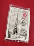 Carte postale philatélique Bordeaux 1947 Saint-Michel cachet 1er jour timbre