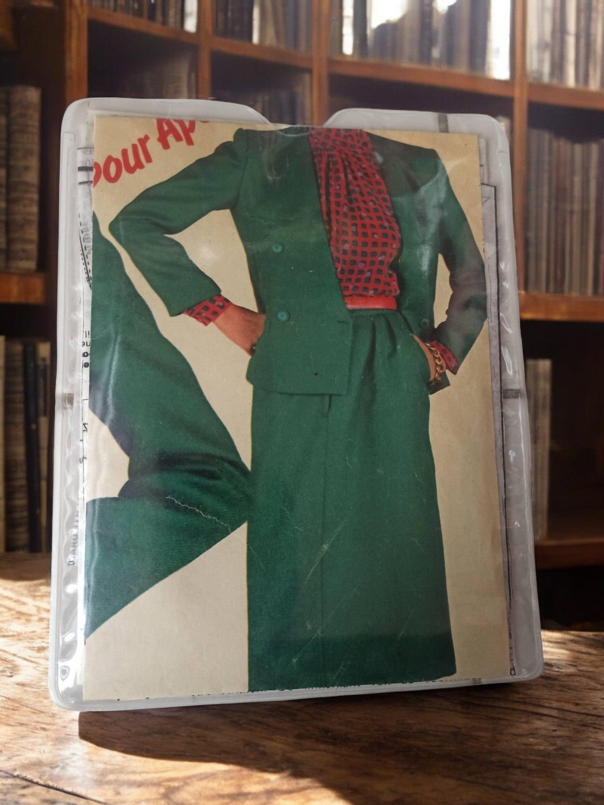 Rare patron couture vintage ancien tailleur femme rétro, motif veste jupe