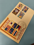 Ancienne enveloppe FDC Vietnam Manifestation Alliée timbres multicolores