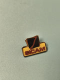 Vintage pin's SICAM jaune noir rouge logo ancien collection (Ref 6)