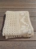 Rare set linge de table ancien brodé dentelle crochet vintage XIXe déco rétro
