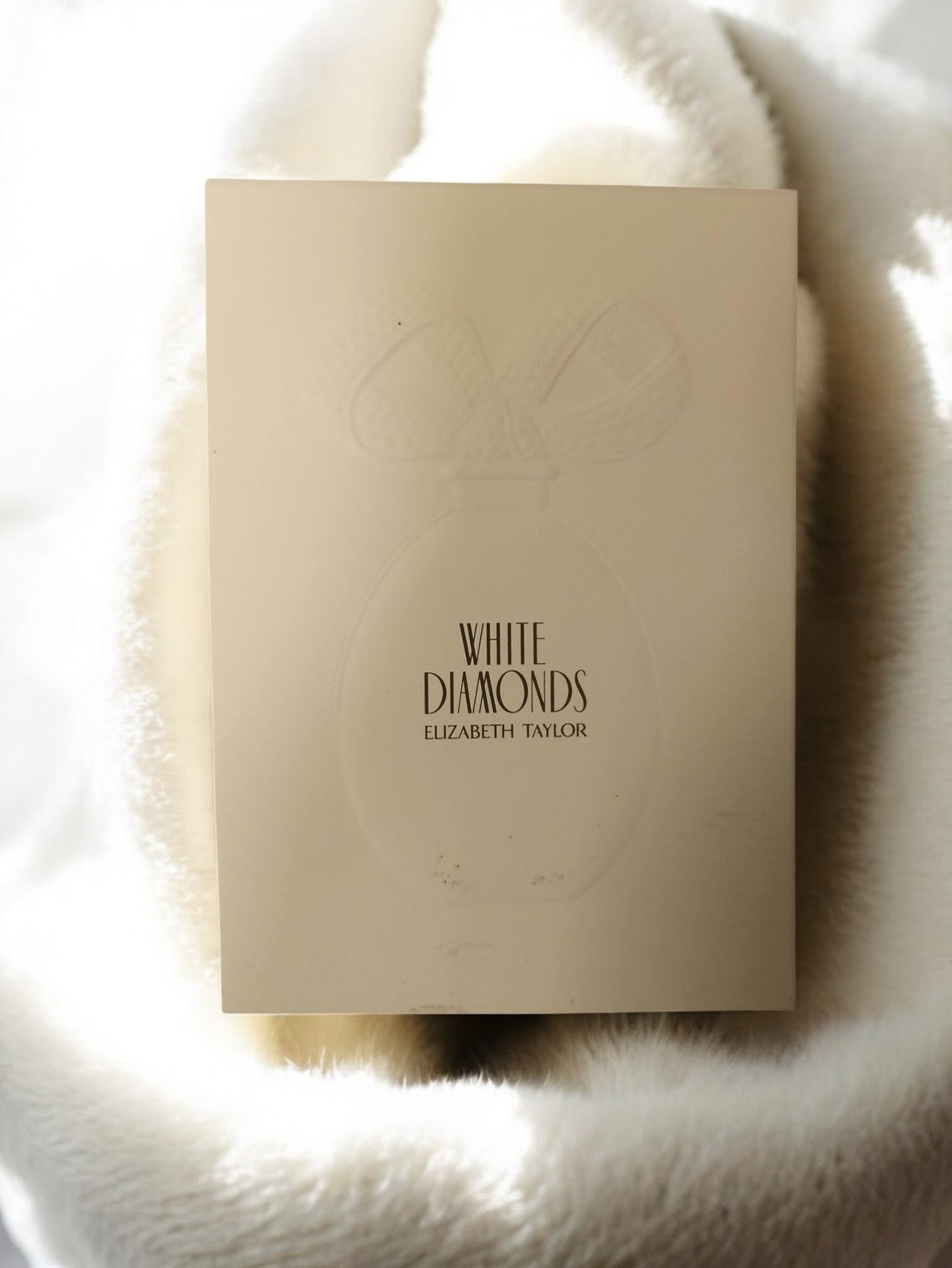 Carte publicitaire parfum White Diamonds Elizabeth Taylor rétro vintage