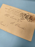 Ancienne enveloppe oblitérée 1886 philatélie, carte postale Union Postale