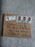 Lettre recommandée Maroc 1971 timbres 0,40F Roi inscription Paris philatélie (Re