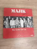 Vinyle 45T MAJIK You Gotta Get Up pochette rouge Carrere dédicacée