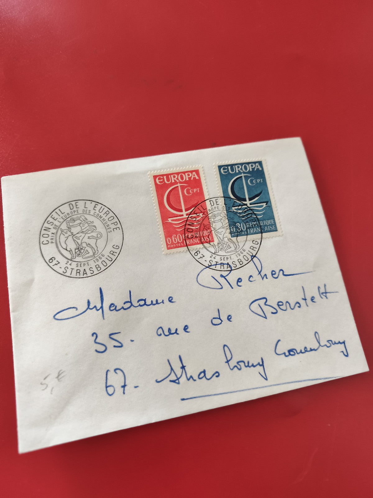 Ancienne enveloppe timbrée Conseil de l?Europe Strasbourg philatélie vintage