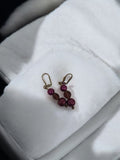 Paire boucles d’oreilles vintage rétro perles violettes style ancien fantaisie