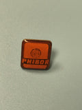 Vintage pin's PHIBOR rectangulaire orange logo relief collection (Ref 13)