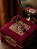 Clé ancienne vintage forme manoir, finition métallique, déco rétro porte meuble