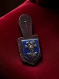 Insigne vintage armée blindée chevalier blason émail bleu médaille école