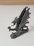 Petite figurine dragon décorative en métal, statuette fantasy d'occasion