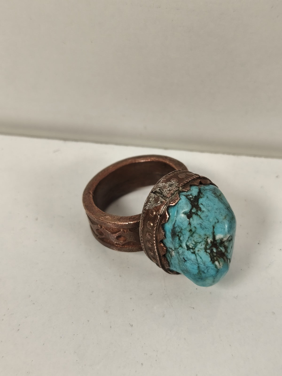 Bague vintage ancienne ethnique africaine, très grande, cuivre ou métal, collect