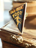 Pin's vintage triangle AS Gidy Football – noir doré, badge ancien foot