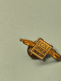 Pin's vintage école supérieure communication jaune rétro, collection éducation