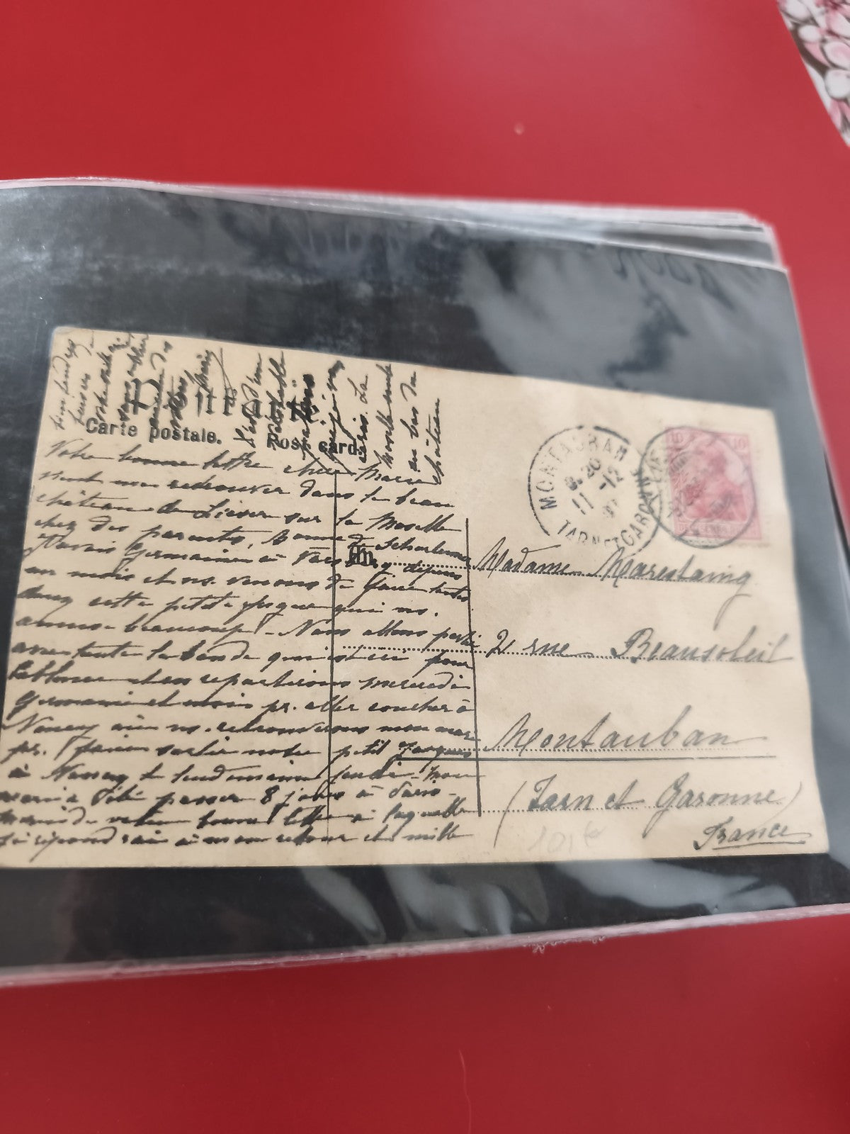 Ancienne enveloppe oblitérée philatélie Montauban écriture manuscrite vintage