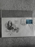 Enveloppe premier jour Benjamin Franklin 1956 timbre Córdoba philatélie (Ref 27)