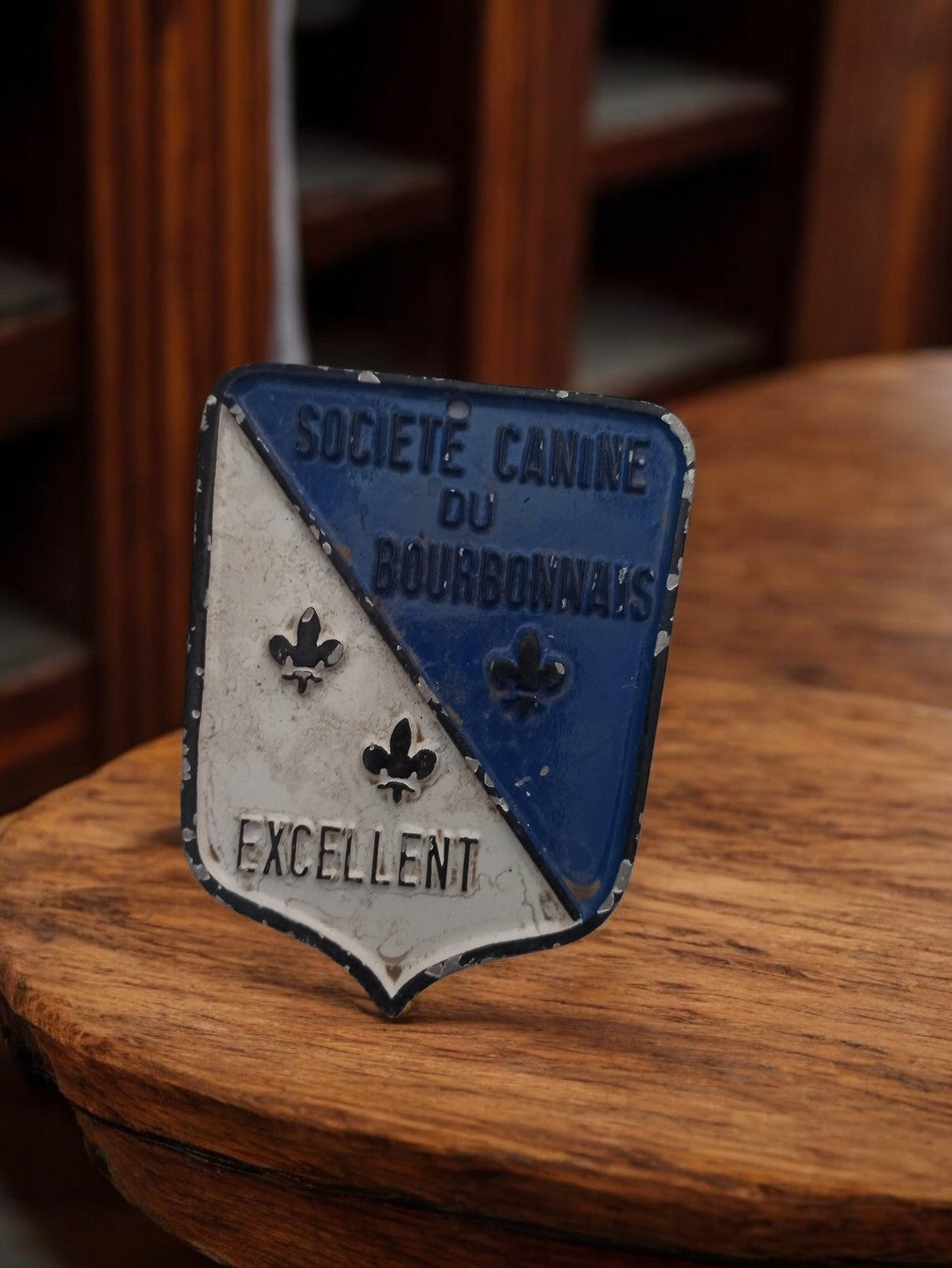 Plaque ancienne métal Société Canine Bourbonnais rétro chien déco vintage