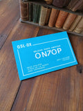 Carte QSL radio amateur ON7OP vintage Belgique bleu rétro