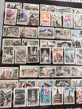 Timbres anciens France oblitérés paysages monuments lot philatélie vintage