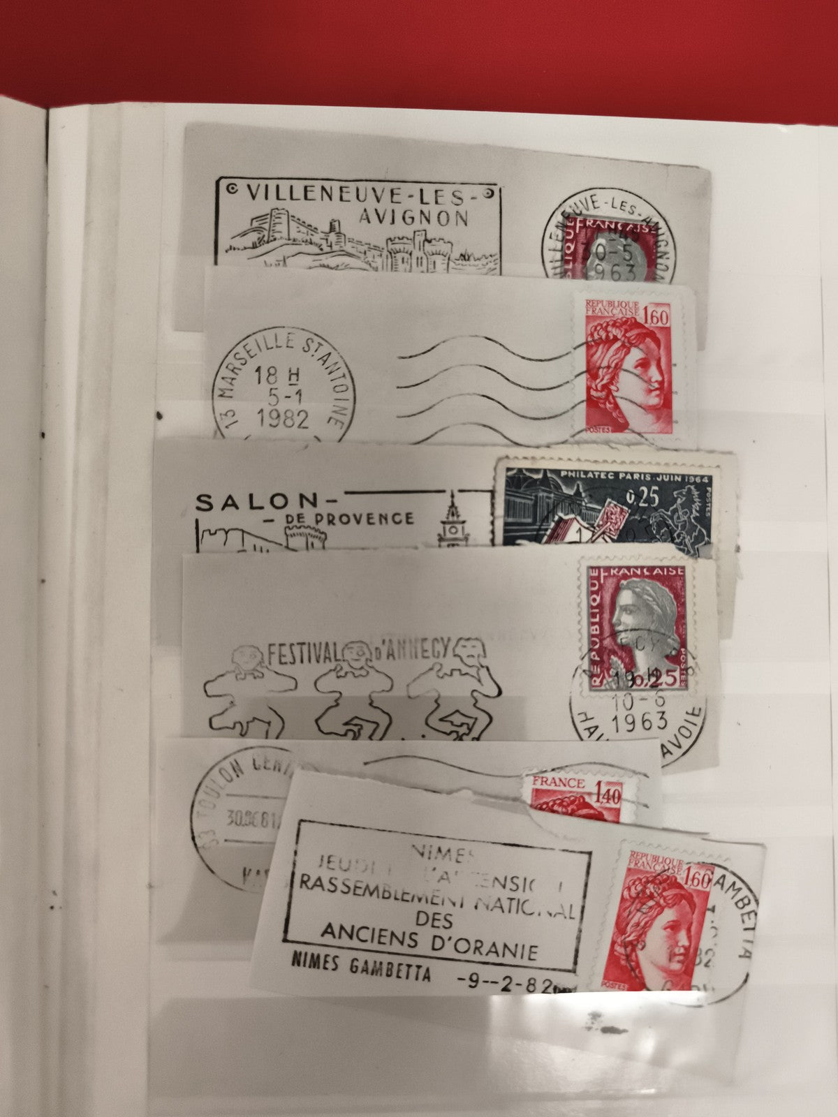 Lot de lettres oblitérées avec timbres Marianne France, cachets années 60-80