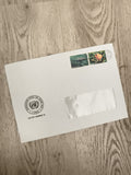 Lettre oblitérée Nations Unies Genève timbres faune enveloppe fenêtre philatélie