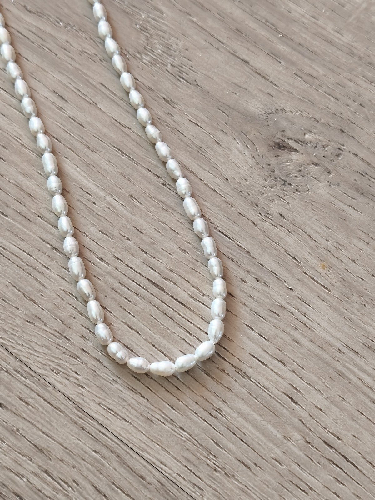 Collier vintage ancien en perles de culture naturelles, bijou rétro authentique