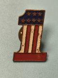Pin's vintage USA numéro 1 drapeau américain émaillé collection rétro