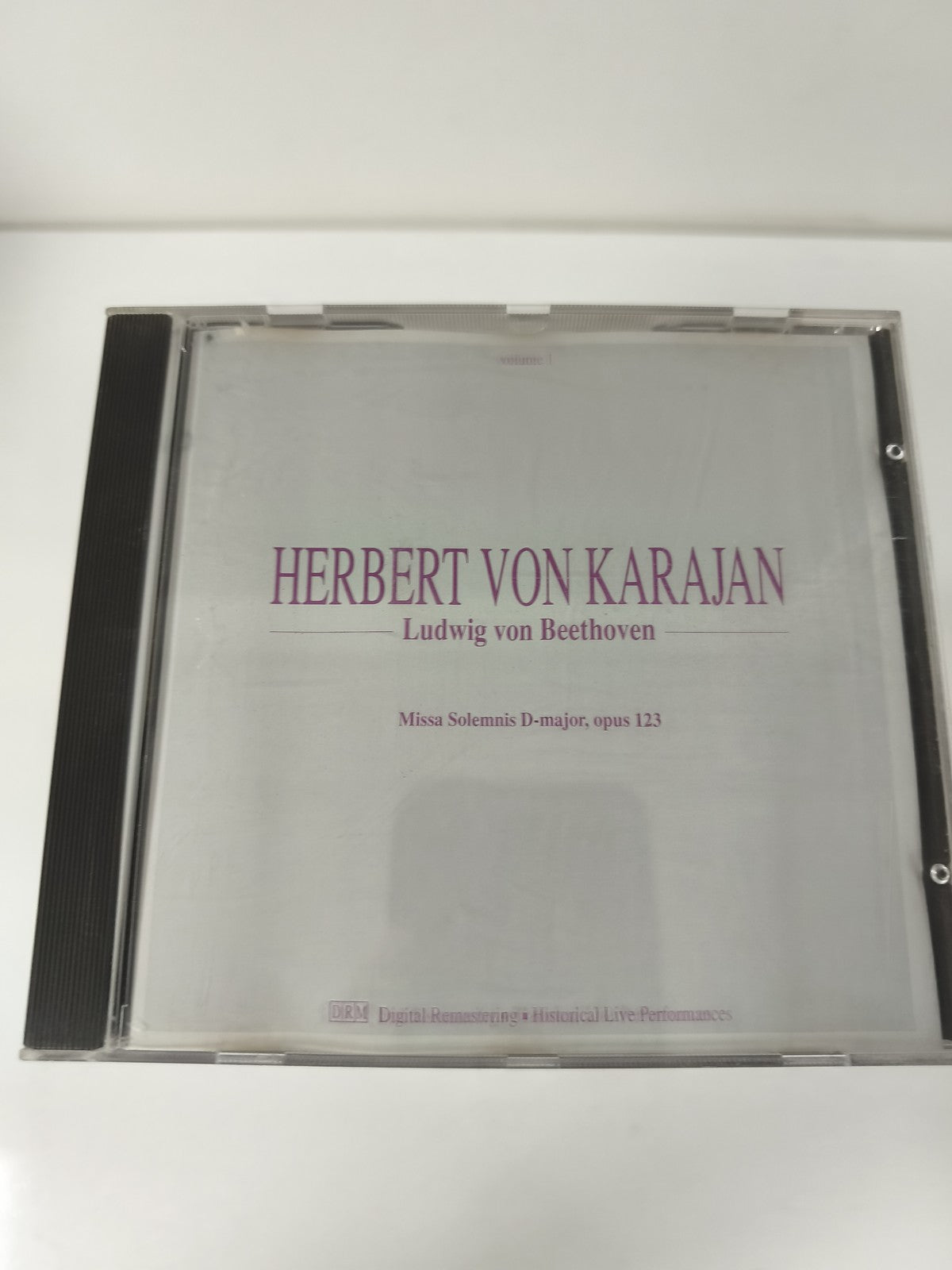 CD Herbert von Karajan Beethoven Missa Solemnis D-major Opus 123 Boîtier Transpa