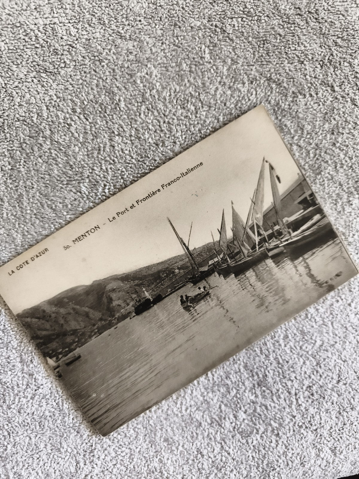 Carte postale CPA Menton port frontière franco-italienne Côte d’Azur photo