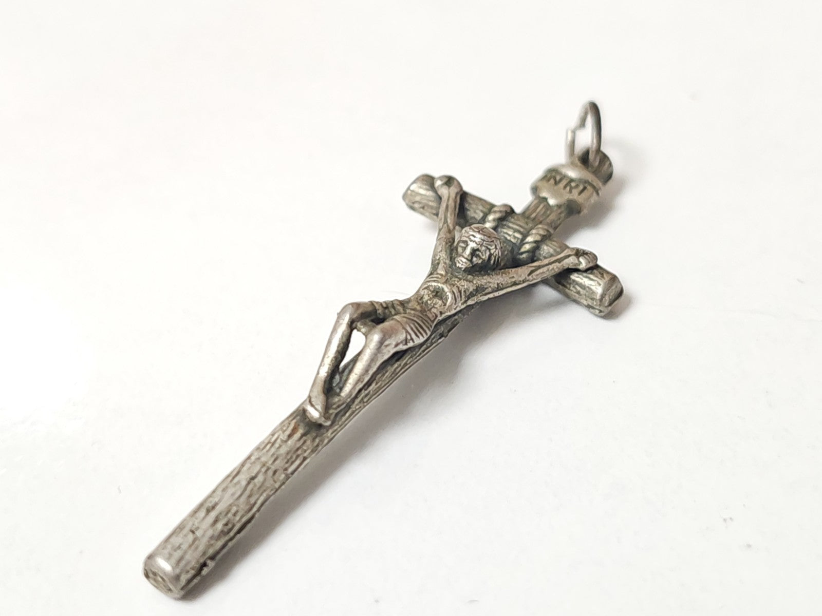 Vintage pendentif croix religieuse ancienne, bijou catholique rétro collection