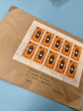 Ancienne enveloppe DDR timbres oblitérés énergie mascotte orange collection phil
