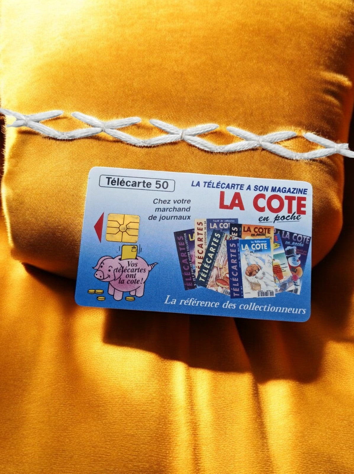 Carte téléphonique vintage Télécarte 50 La Cote en poche rétro années 90