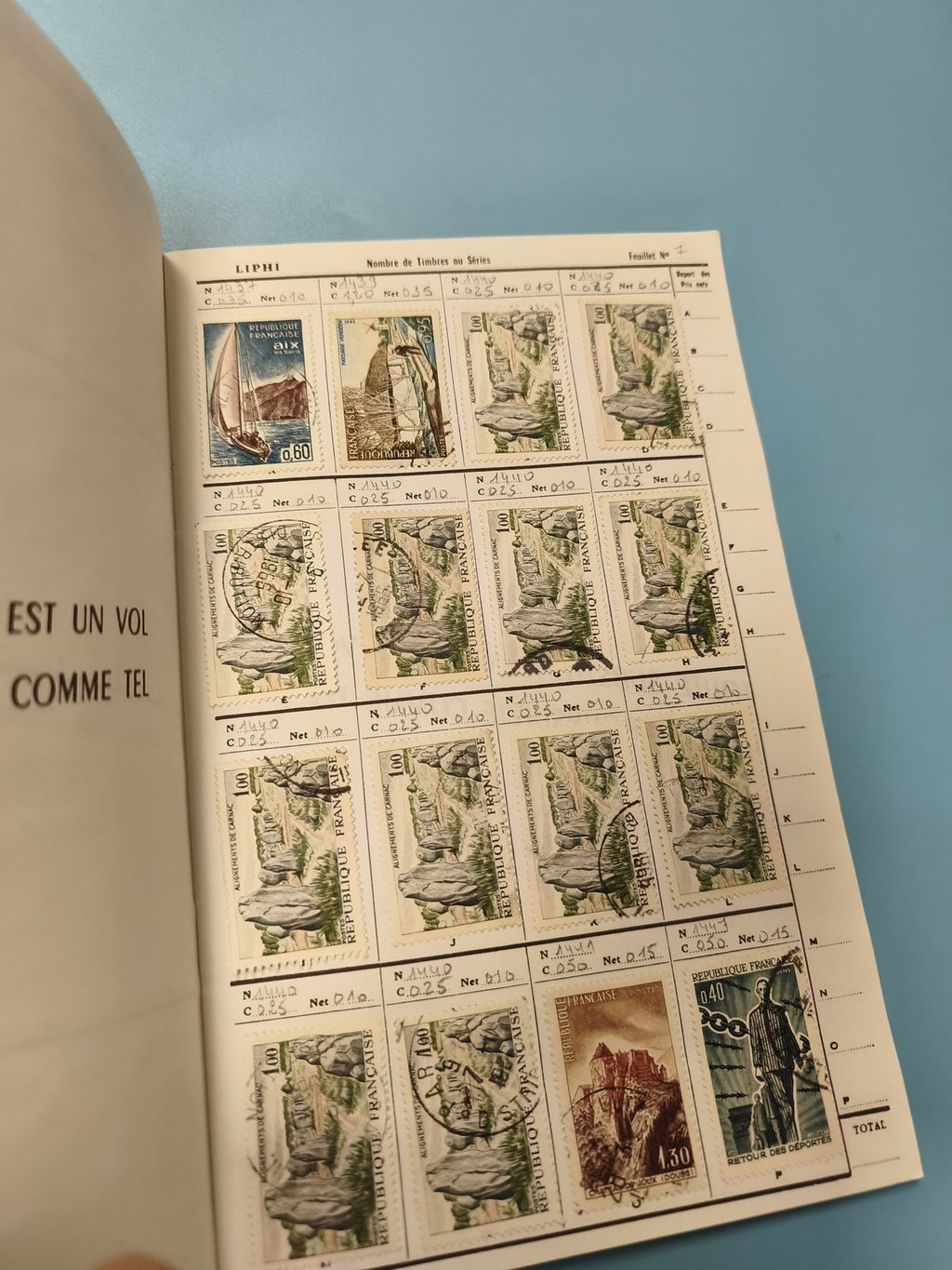 Lot carnet timbres anciens La Liaison Philatélique collection vintage France