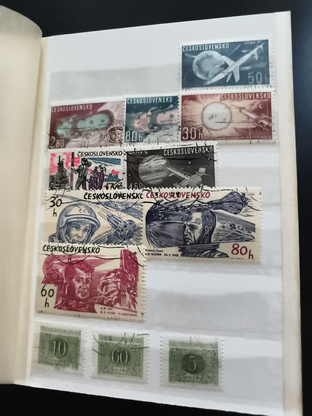 Lot timbres Tchécoslovaquie thématique spatiale et aviation, oblitérés, motifs v