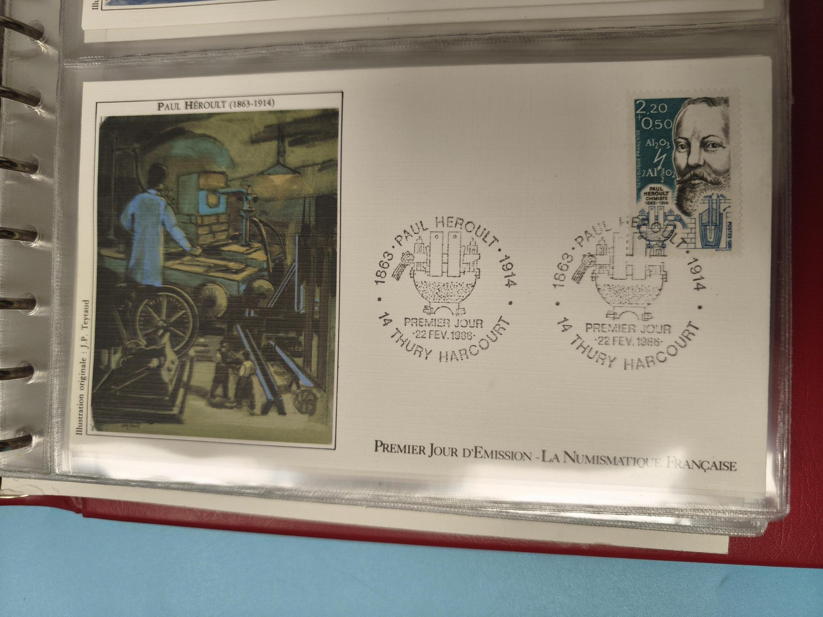 Enveloppe FDC Premier Jour Paul Héroult 1986 avec timbre et illustration couleur