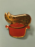 Vintage pin's publicitaire BAIMFOL casserole rouge cuisine rétro (Ref 13)