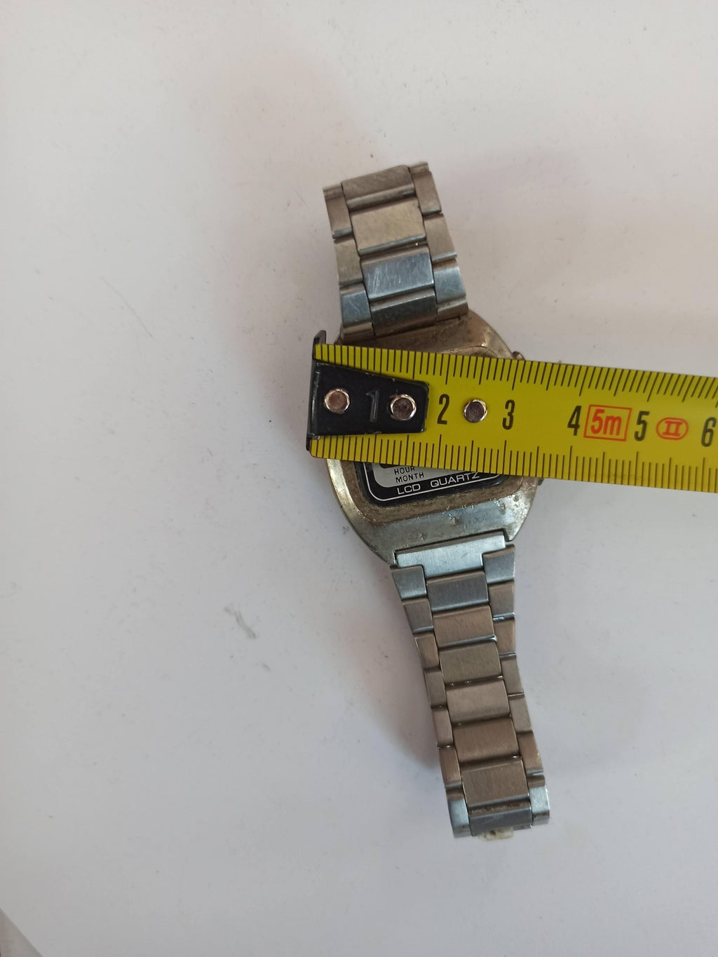 Montre homme vintage James LCD quartz rétro, bracelet métallique, ancienne